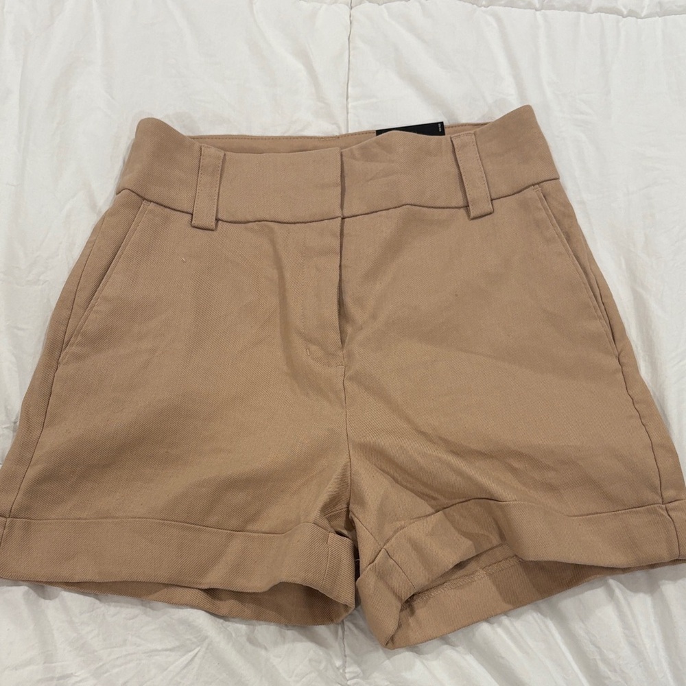 Express High Waist Tan Shorts
